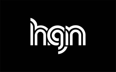 HGN Yaratıcı Eşsiz Modern Harf Logosu Tasarımı. Benzersiz bir harf dizaynına sahip stilize logo, soyut minimalist estetik ve modern cazibe sunar.