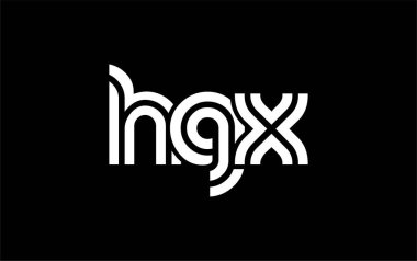 HGX Yaratıcı Eşsiz Modern Harf Logosu Tasarımı. Benzersiz bir harf dizaynına sahip stilize logo, soyut minimalist estetik ve modern cazibe sunar.