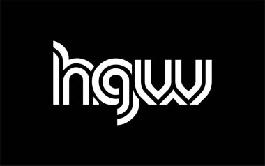 HGW Yaratıcı Eşsiz Modern Harf Logosu Tasarımı. Benzersiz bir harf dizaynına sahip stilize logo, soyut minimalist estetik ve modern cazibe sunar.