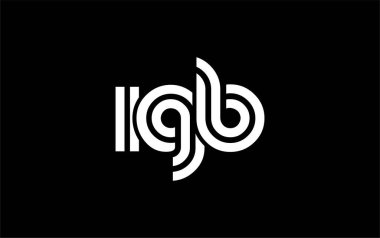 IGB Yaratıcı Eşsiz Modern Harf Logosu Tasarımı. Benzersiz bir harf dizaynına sahip stilize logo, soyut minimalist estetik ve modern cazibe sunar.
