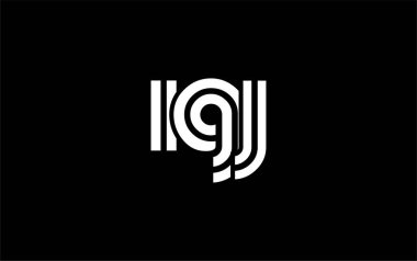 IGJ Yaratıcı Eşsiz Modern Harf Logosu Tasarımı. Benzersiz bir harf dizaynına sahip stilize logo, soyut minimalist estetik ve modern cazibe sunar.