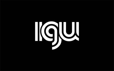 IGU Yaratıcı Eşsiz Modern Harf Logosu Tasarımı. Benzersiz bir harf dizaynına sahip stilize logo, soyut minimalist estetik ve modern cazibe sunar.
