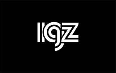 IGZ Yaratıcı Eşsiz Modern Harf Logosu Tasarımı. Benzersiz bir harf dizaynına sahip stilize logo, soyut minimalist estetik ve modern cazibe sunar.