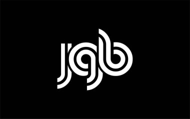 JGB Yaratıcı Eşsiz Modern Harf Logosu Tasarımı. Benzersiz bir harf dizaynına sahip stilize logo, soyut minimalist estetik ve modern cazibe sunar.