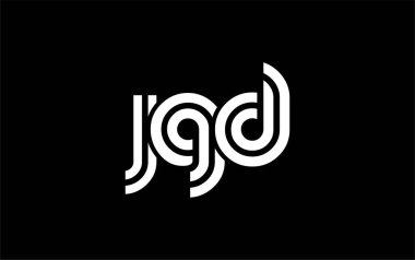 JGD Yaratıcı Eşsiz Modern Harf Logosu Tasarımı. Benzersiz bir harf dizaynına sahip stilize logo, soyut minimalist estetik ve modern cazibe sunar.