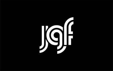 JGF Yaratıcı Eşsiz Modern Harf Logosu Tasarımı. Benzersiz bir harf dizaynına sahip stilize logo, soyut minimalist estetik ve modern cazibe sunar.