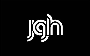 JGH Yaratıcı Eşsiz Modern Harf Logosu Tasarımı. Benzersiz bir harf dizaynına sahip stilize logo, soyut minimalist estetik ve modern cazibe sunar.