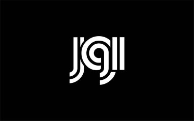 JGI Yaratıcı Eşsiz Modern Harf Logosu Tasarımı. Benzersiz bir harf dizaynına sahip stilize logo, soyut minimalist estetik ve modern cazibe sunar.