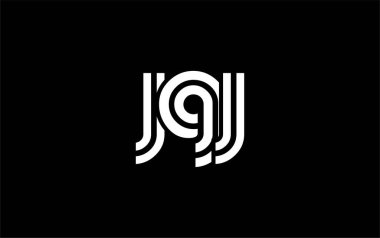 JGJ Yaratıcı Eşsiz Modern Harf Logosu Tasarımı. Benzersiz bir harf dizaynına sahip stilize logo, soyut minimalist estetik ve modern cazibe sunar.