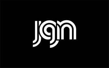 JGN Yaratıcı Eşsiz Modern Harf Logosu Tasarımı. Benzersiz bir harf dizaynına sahip stilize logo, soyut minimalist estetik ve modern cazibe sunar.