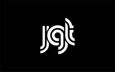 JGT Yaratıcı Eşsiz Modern Harf Logosu Tasarımı. Benzersiz bir harf dizaynına sahip stilize logo, soyut minimalist estetik ve modern cazibe sunar.