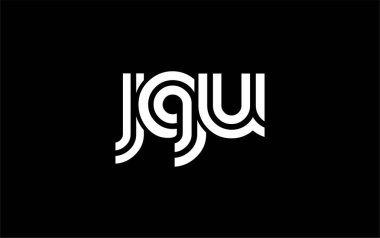 JGU Yaratıcı Eşsiz Modern Harf Logosu Tasarımı. Benzersiz bir harf dizaynına sahip stilize logo, soyut minimalist estetik ve modern cazibe sunar.