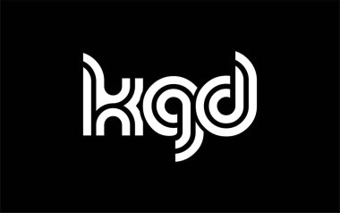 KGD Yaratıcı Eşsiz Modern Harf Logosu Tasarımı. Benzersiz bir harf dizaynına sahip stilize logo, soyut minimalist estetik ve modern cazibe sunar.