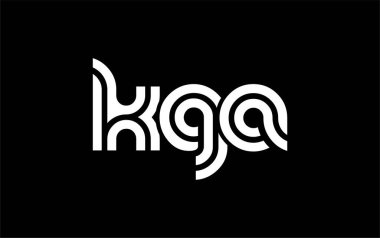 KGA Yaratıcı Eşsiz Modern Harf Logosu Tasarımı. Benzersiz bir harf dizaynına sahip stilize logo, soyut minimalist estetik ve modern cazibe sunar.