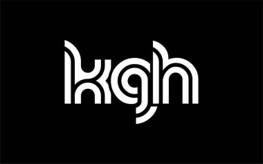 KGH Yaratıcı Eşsiz Modern Harf Logosu Tasarımı. Benzersiz bir harf dizaynına sahip stilize logo, soyut minimalist estetik ve modern cazibe sunar.