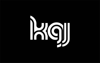 KGJ Yaratıcı Eşsiz Modern Harf Logosu Tasarımı. Benzersiz bir harf dizaynına sahip stilize logo, soyut minimalist estetik ve modern cazibe sunar.