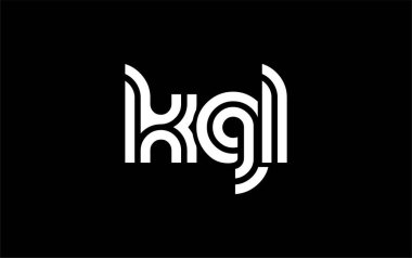 KGL Yaratıcı Eşsiz Modern Harf Logosu Tasarımı. Benzersiz bir harf dizaynına sahip stilize logo, soyut minimalist estetik ve modern cazibe sunar.