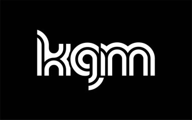 KGM Yaratıcı Eşsiz Modern Harf Logosu Tasarımı. Benzersiz bir harf dizaynına sahip stilize logo, soyut minimalist estetik ve modern cazibe sunar.