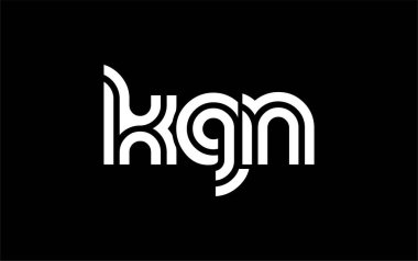 KGN Yaratıcı Eşsiz Modern Harf Logosu Tasarımı. Benzersiz bir harf dizaynına sahip stilize logo, soyut minimalist estetik ve modern cazibe sunar.