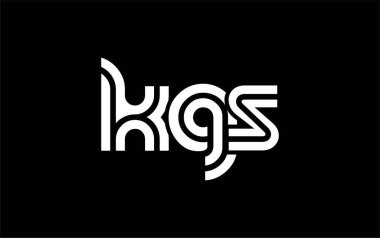KGS Yaratıcı Eşsiz Modern Harf Logosu Tasarımı. Benzersiz bir harf dizaynına sahip stilize logo, soyut minimalist estetik ve modern cazibe sunar.