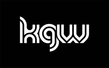 KGW Yaratıcı Eşsiz Modern Harf Logosu Tasarımı. Benzersiz bir harf dizaynına sahip stilize logo, soyut minimalist estetik ve modern cazibe sunar.