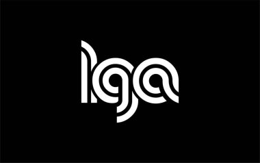 LGA Yaratıcı Eşsiz Modern Harf Logosu Tasarımı. Benzersiz bir harf dizaynına sahip stilize logo, soyut minimalist estetik ve modern cazibe sunar.