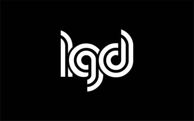 LGD Yaratıcı Eşsiz Modern Harf Logosu Tasarımı. Benzersiz bir harf dizaynına sahip stilize logo, soyut minimalist estetik ve modern cazibe sunar.