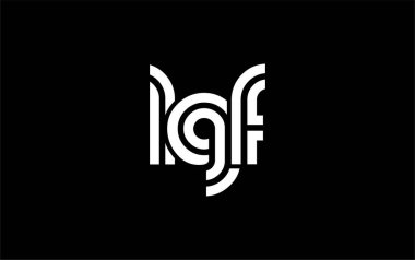 LGF Yaratıcı Eşsiz Modern Harf Logosu Tasarımı. Benzersiz bir harf dizaynına sahip stilize logo, soyut minimalist estetik ve modern cazibe sunar.