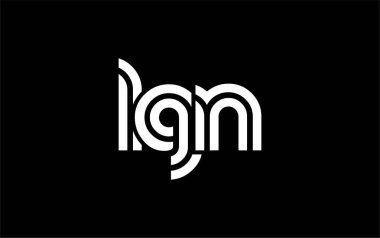 LGN Yaratıcı Eşsiz Modern Harf Logosu Tasarımı. Benzersiz bir harf dizaynına sahip stilize logo, soyut minimalist estetik ve modern cazibe sunar.