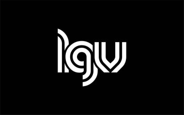 LGV Yaratıcı Eşsiz Modern Harf Logosu Tasarımı. Benzersiz bir harf dizaynına sahip stilize logo, soyut minimalist estetik ve modern cazibe sunar.