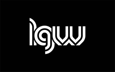 LGW Yaratıcı Eşsiz Modern Harf Logosu Tasarımı. Benzersiz bir harf dizaynına sahip stilize logo, soyut minimalist estetik ve modern cazibe sunar.