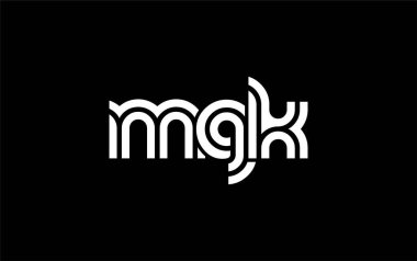 MGK Yaratıcı Eşsiz Modern Harf Logosu Tasarımı. Benzersiz bir harf dizaynına sahip stilize logo, soyut minimalist estetik ve modern cazibe sunar.