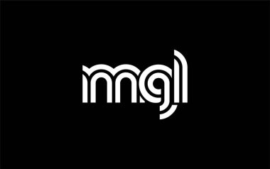 MGL Yaratıcı Eşsiz Modern Harf Logosu Tasarımı. Benzersiz bir harf dizaynına sahip stilize logo, soyut minimalist estetik ve modern cazibe sunar.