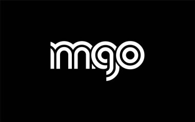 MGO Yaratıcı Eşsiz Modern Harf Logosu Tasarımı. Benzersiz bir harf dizaynına sahip stilize logo, soyut minimalist estetik ve modern cazibe sunar.