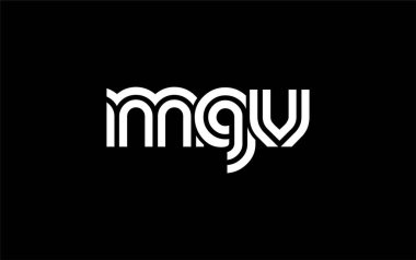 MGV Yaratıcı Eşsiz Modern Harf Logosu Tasarımı. Benzersiz bir harf dizaynına sahip stilize logo, soyut minimalist estetik ve modern cazibe sunar.