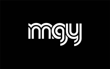 MGY Yaratıcı Eşsiz Modern Harf Logosu Tasarımı. Benzersiz bir harf dizaynına sahip stilize logo, soyut minimalist estetik ve modern cazibe sunar.