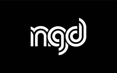 NGD Yaratıcı Eşsiz Modern Harf Logosu Tasarımı. Benzersiz bir harf dizaynına sahip stilize logo, soyut minimalist estetik ve modern cazibe sunar.