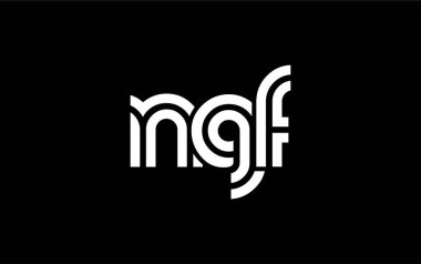 NGF Yaratıcı Eşsiz Modern Harf Logosu Tasarımı. Benzersiz bir harf dizaynına sahip stilize logo, soyut minimalist estetik ve modern cazibe sunar.