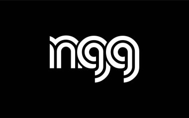 NGG Yaratıcı Eşsiz Modern Harf Logosu Tasarımı. Benzersiz bir harf dizaynına sahip stilize logo, soyut minimalist estetik ve modern cazibe sunar.