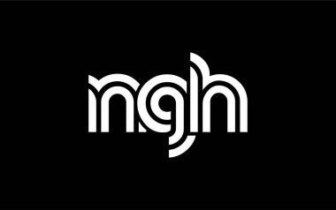 NGH Yaratıcı Eşsiz Modern Harf Logosu Tasarımı. Benzersiz bir harf dizaynına sahip stilize logo, soyut minimalist estetik ve modern cazibe sunar.