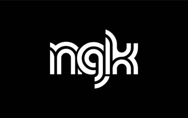 NGK Yaratıcı Eşsiz Modern Harf Logosu Tasarımı. Benzersiz bir harf dizaynına sahip stilize logo, soyut minimalist estetik ve modern cazibe sunar.