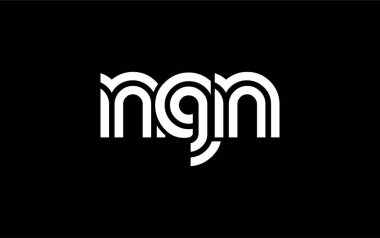 NGN Yaratıcı Eşsiz Modern Harf Logosu Tasarımı. Benzersiz bir harf dizaynına sahip stilize logo, soyut minimalist estetik ve modern cazibe sunar.
