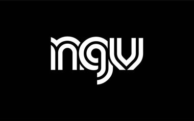 NGV Yaratıcı Eşsiz Modern Harf Logosu Tasarımı. Benzersiz bir harf dizaynına sahip stilize logo, soyut minimalist estetik ve modern cazibe sunar.