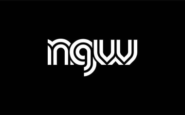 NGW Yaratıcı Eşsiz Modern Harf Logosu Tasarımı. Benzersiz bir harf dizaynına sahip stilize logo, soyut minimalist estetik ve modern cazibe sunar.