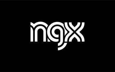 NGX Yaratıcı Eşsiz Modern Harf Logosu Tasarımı. Benzersiz bir harf dizaynına sahip stilize logo, soyut minimalist estetik ve modern cazibe sunar.