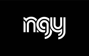 NGY Yaratıcı Eşsiz Modern Harf Logosu Tasarımı. Benzersiz bir harf dizaynına sahip stilize logo, soyut minimalist estetik ve modern cazibe sunar.