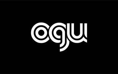 OGU Yaratıcı Eşsiz Modern Harf Logosu Tasarımı. Benzersiz bir harf dizaynına sahip stilize logo, soyut minimalist estetik ve modern cazibe sunar.