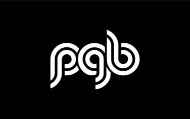 PGB Yaratıcı Eşsiz Modern Harf Logosu Tasarımı. Benzersiz bir harf dizaynına sahip stilize logo, soyut minimalist estetik ve modern cazibe sunar.
