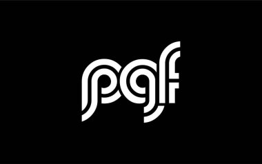 PGF Yaratıcı Eşsiz Modern Harf Logosu Tasarımı. Benzersiz bir harf dizaynına sahip stilize logo, soyut minimalist estetik ve modern cazibe sunar.