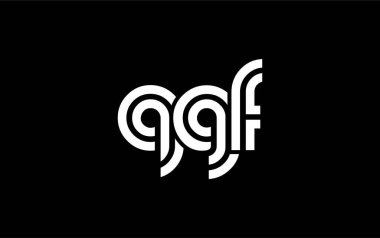 QGF Yaratıcı Eşsiz Modern Harf Logosu Tasarımı. Benzersiz bir harf dizaynına sahip stilize logo, soyut minimalist estetik ve modern cazibe sunar.